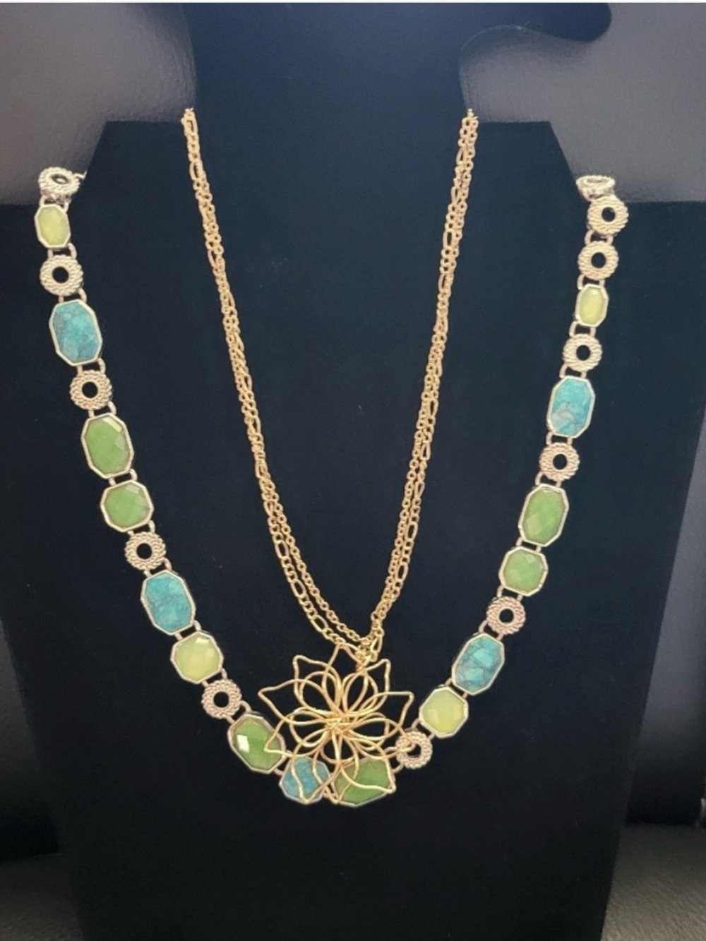 ✨Napier Turquoise + Lime Statement Necklace + Lauren Conrad Set NWT✨